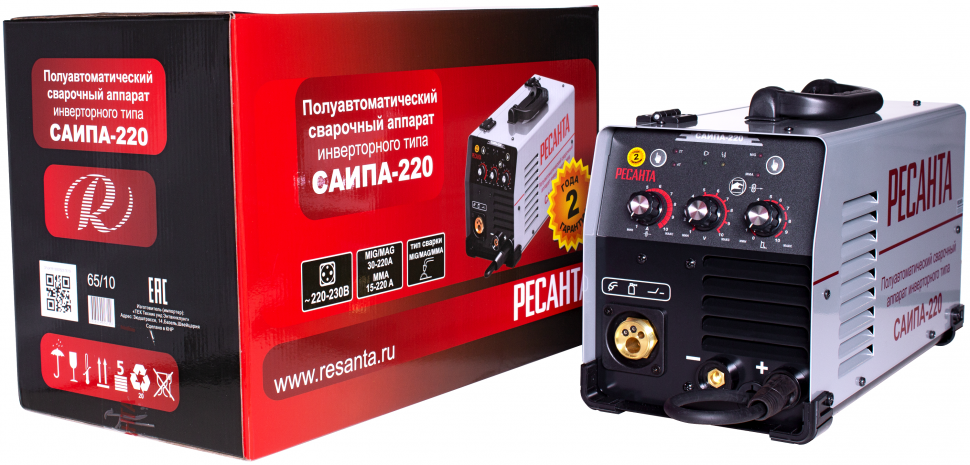 Аппарат сварочный САИПА-220, 220 А, инверторный РЕСАНТА 65/10