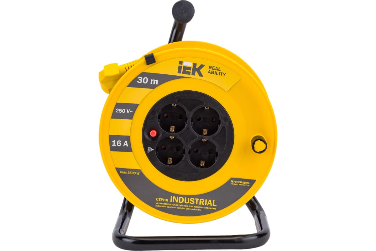 Удлинитель на катушке"Industrial" 30 м, 16 А IEK WKP15-16-04-30