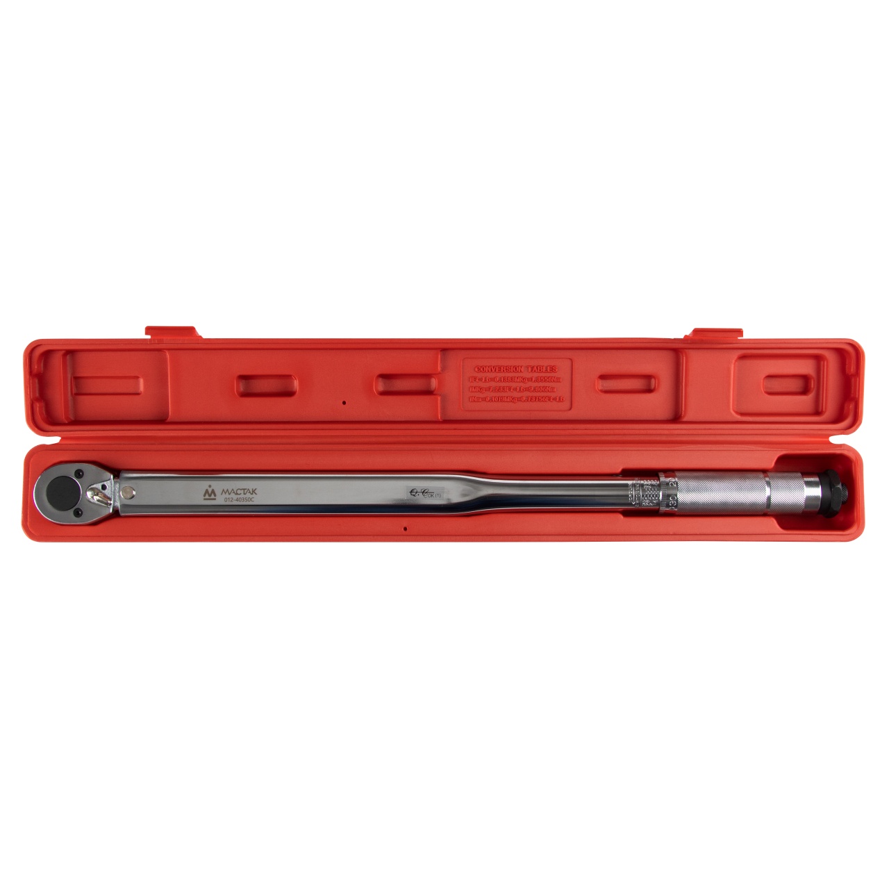 Ключ динамометрический 1/2", 70-350 Нм, в пластиковом кейсе МАСТАК 012-40350C