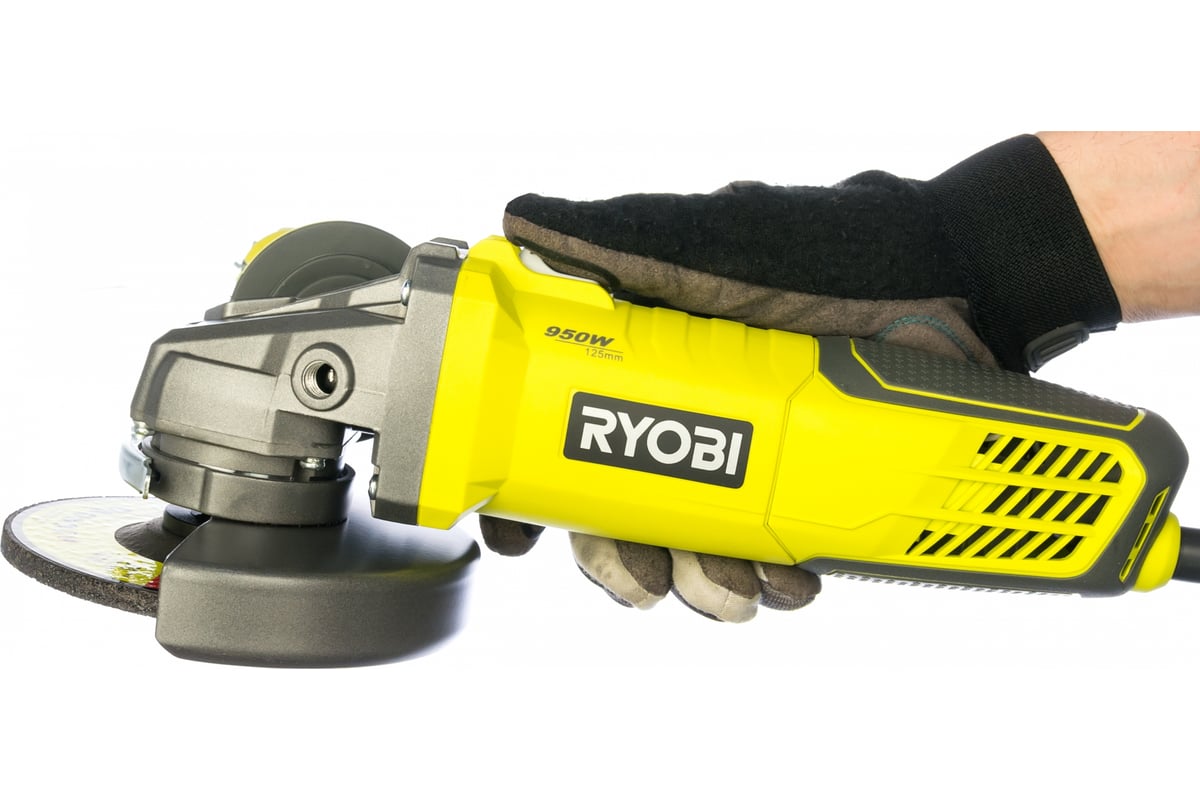 Шлифмашина угловая (УШМ), 125 мм, 950 Вт RYOBI RAG950-125S