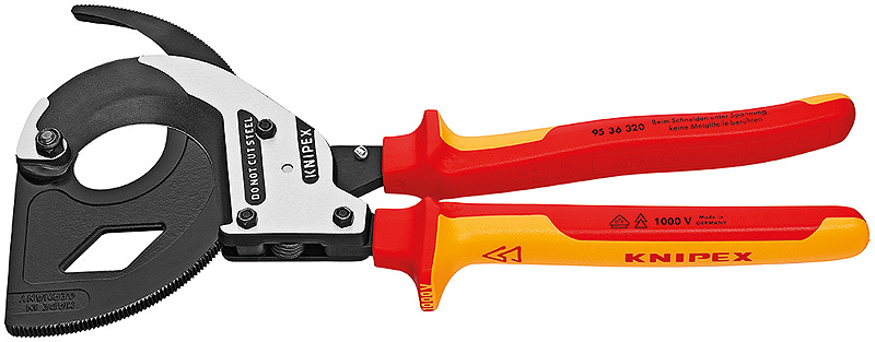 Кабелерез усиленный, с трещоткой 320 мм KNIPEX KN-9536320