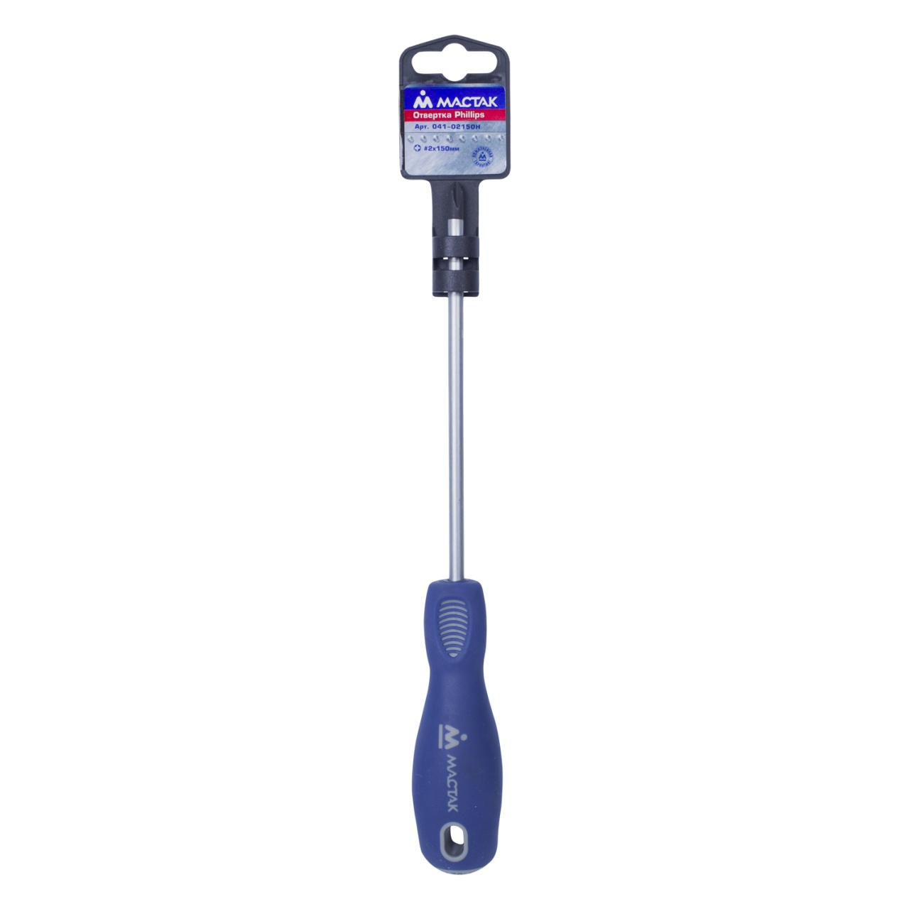 Отвертка крестовая Phillips, PH2, 150 мм, держатель МАСТАК 041-02150H