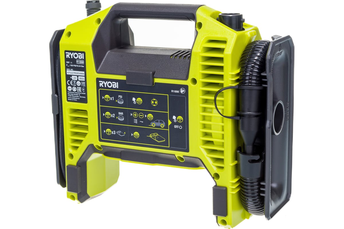 Компрессор автомобильный, аккумуляторный ONE+,18В RYOBI R18MI-0