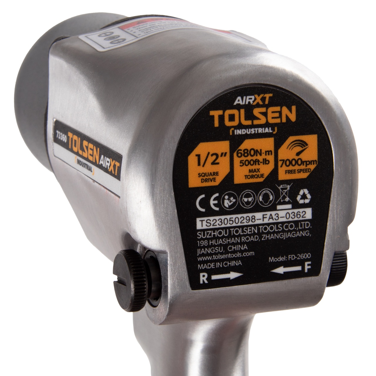 Гайковерт пневматический ударный 1/2", 680 Нм TOLSEN TT73360