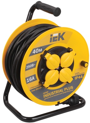 Удлинитель на катушке"Industrial plus" 40 м, 16 А, IP44 IEK WKP15-16-04-40-44