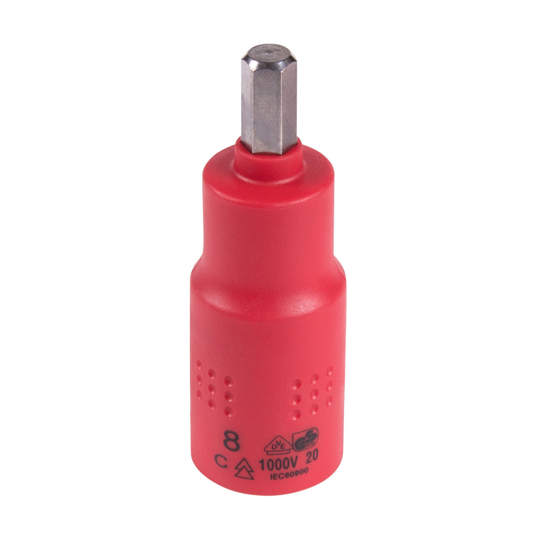 Насадка (бита) торцевая диэлектрическая 1/2", HEX, 8 мм, L = 75 мм KING TONY 4025VE08