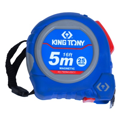 Рулетка измерительная 5 м, полотно 25 мм, магнитный крюк KING TONY 79094-05C1