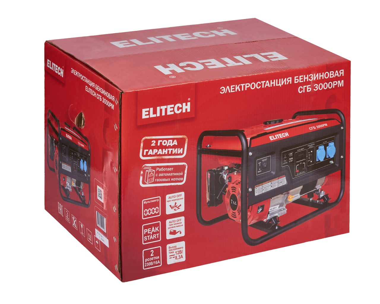 Бензогенератор, 2,7 кВт ELITECH СГБ 3000РМ