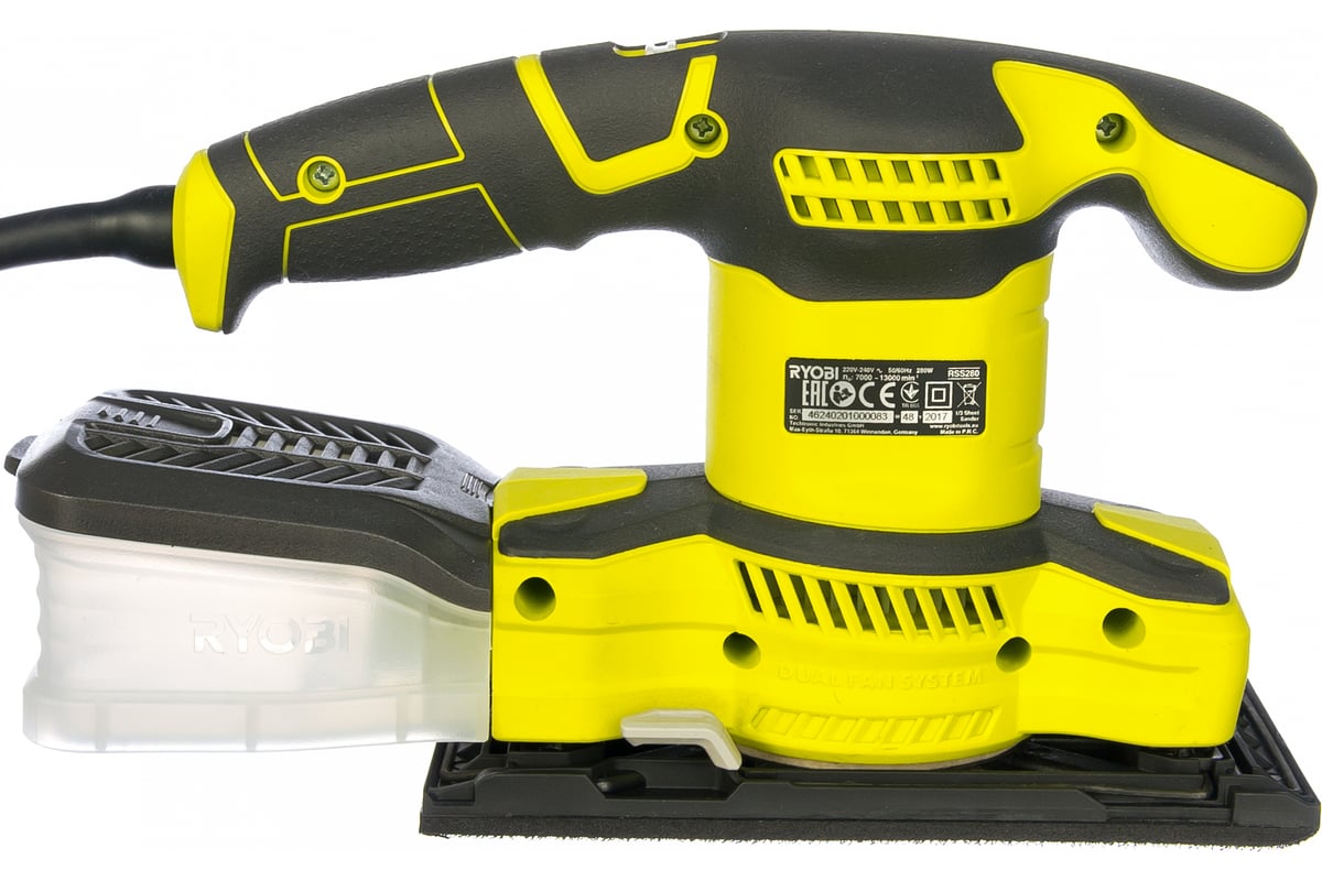 Вибрационная шлифовальная машина 280 Вт RYOBI RSS280-S