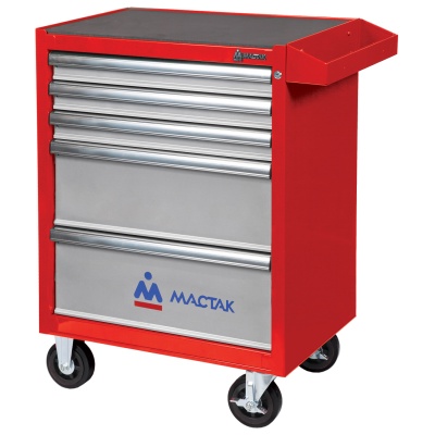 Тележка инструментальная, 5 выдвижных ящиков, "ОПТИМА", красная МАСТАК 521-05581MR