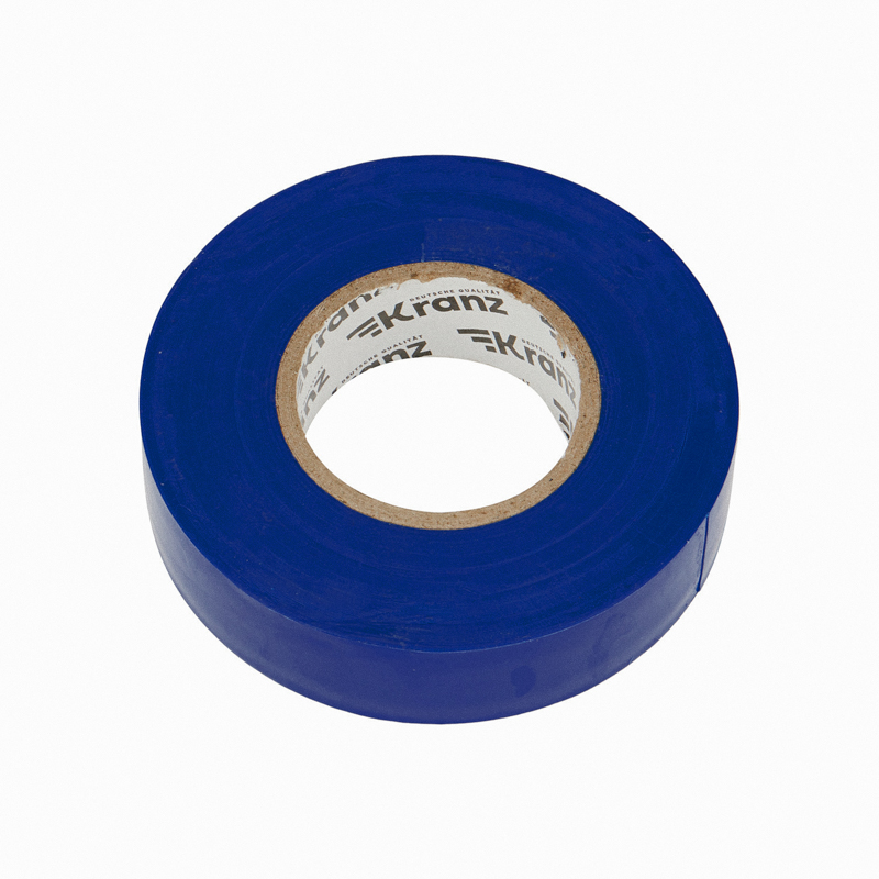 Изолента синяя ПВХ, 19 мм х 20 м, профессиональная KRANZ KR-09-2805