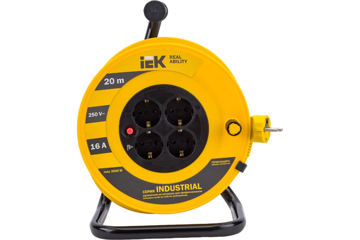 Удлинитель на катушке"Industrial" 20 м, 16 А IEK WKP15-16-04-20