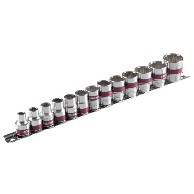 Набор торцевых головок 3/8", двенадцатигранные, 1/4"-13/16", 13 предметов KING TONY 3013SR