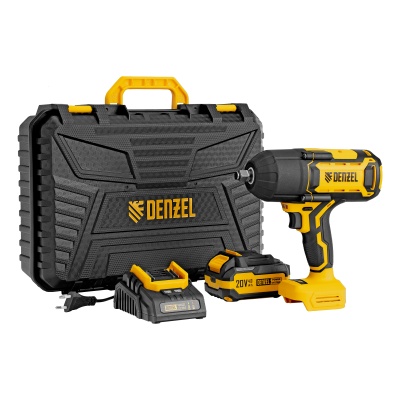 Гайковерт аккумуляторный ударный 1/2", CIWH-BL-20-1000, 1000Нм, 20 В, кейс DENZEL 26528