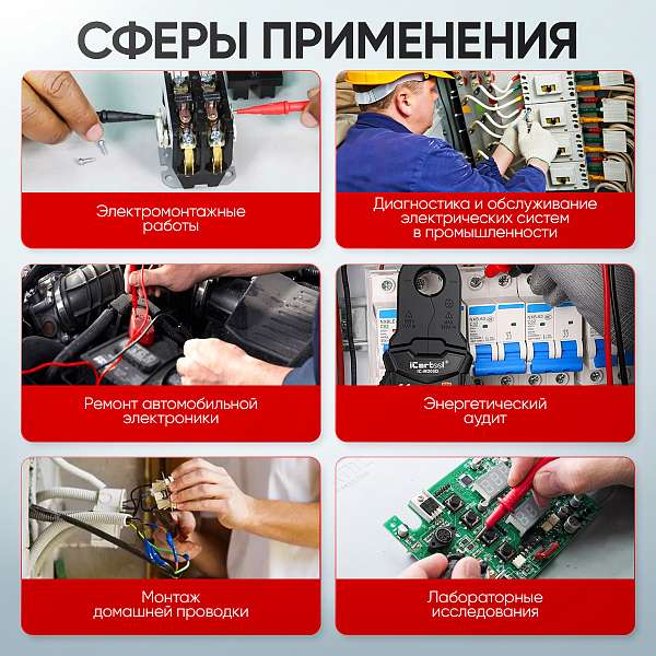 Клещи токоизмерительные AC/DC ICARTOOL IC-M200D