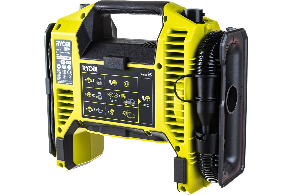 Компрессор автомобильный, аккумуляторный ONE+,18В RYOBI R18MI-0