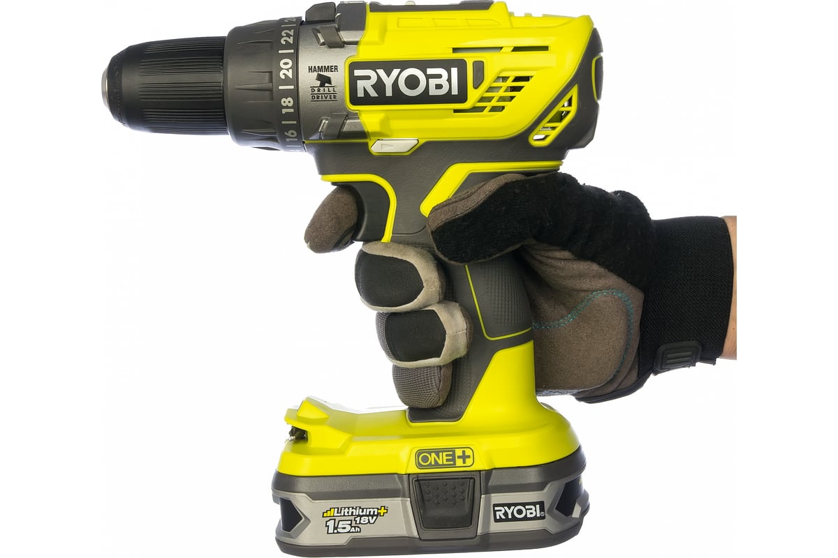 Аккумуляторная дрель-шуруповерт, ударная, ONE+,18В RYOBI R18PD3-215S