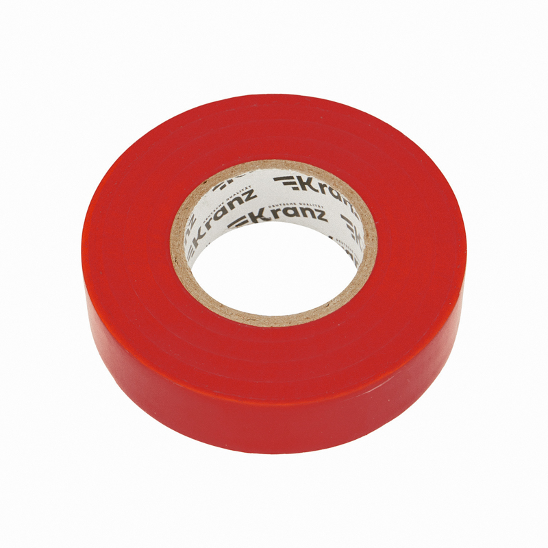 Изолента красная ПВХ, 19 мм х 20 м, профессиональная KRANZ KR-09-2804