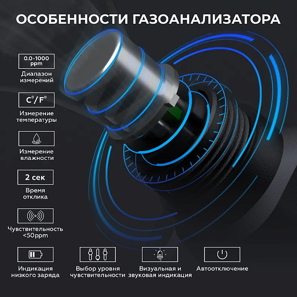 Тестер газоанализатор, цифровой ICARTOOL IC-M101A