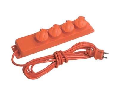 Удлинитель с 4 розетками, 5 м, IP44 IEK WYP10-16-04-05-44-N