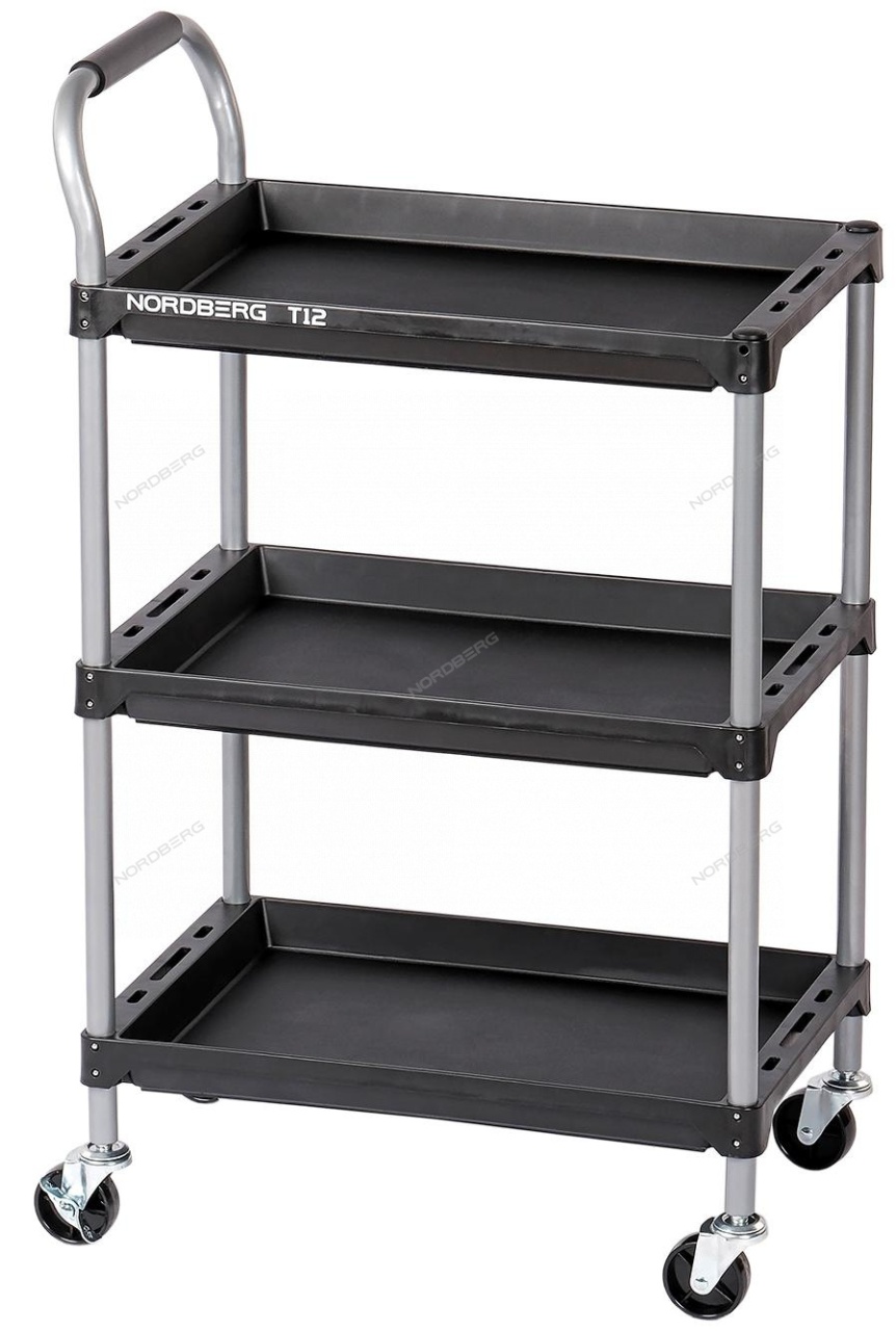 Тележка открытая, 3 полки, пластиковая NORDBERG T12