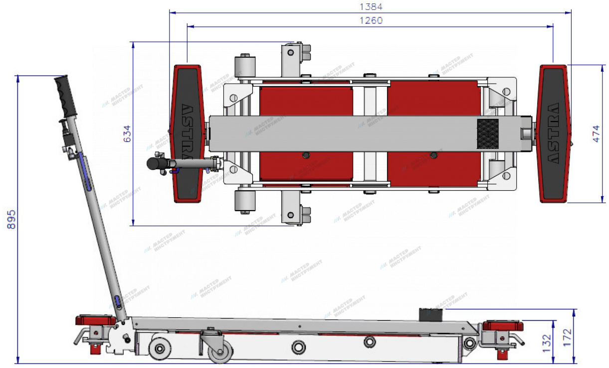 Подъемник ножничный Minilift, 2,5 т, мобильный ASTRA  AE100.1
