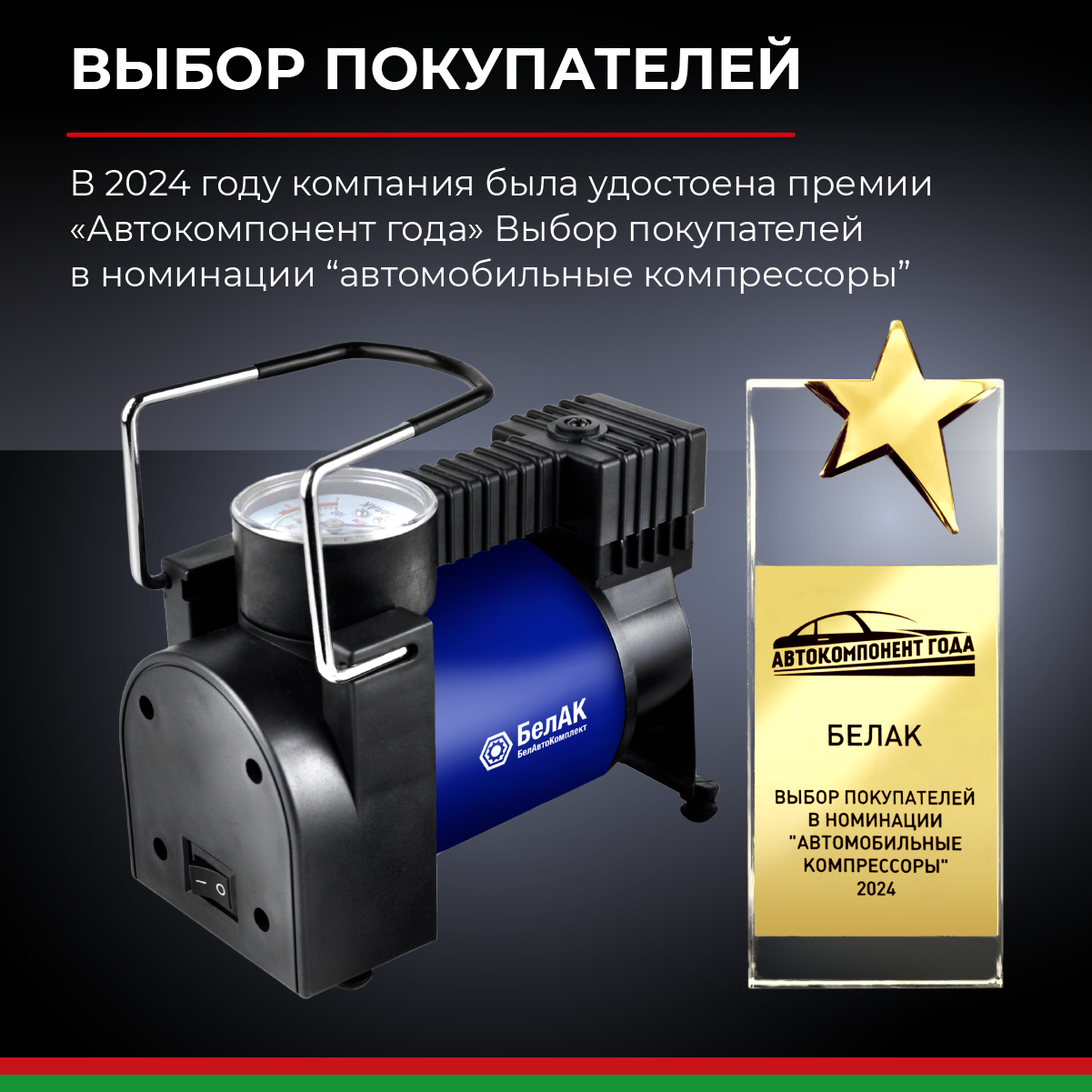 Компрессор автомобильный, портативный "ПРОФИ-40" БелАК БАК.99177
