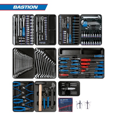 Набор инструментов 204 предмета, "BASTION", для тележки, 10 ложементов KING TONY 946-100MRD-MT