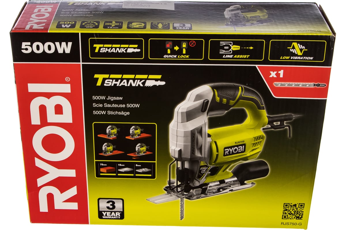 Лобзик 500 Вт RYOBI RJS750G