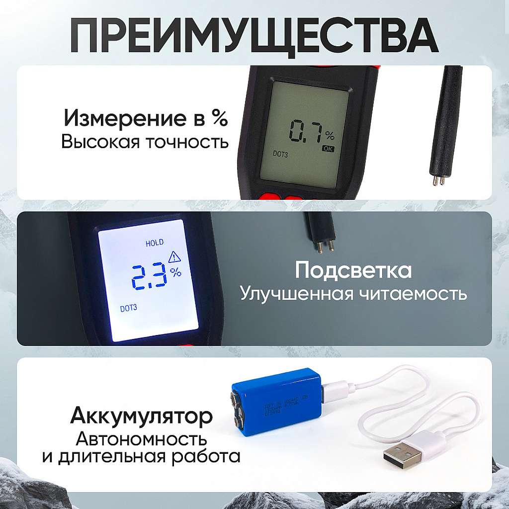 Тестер для определения качества тормозной жидкости, электронный ICARTOOL IC-150