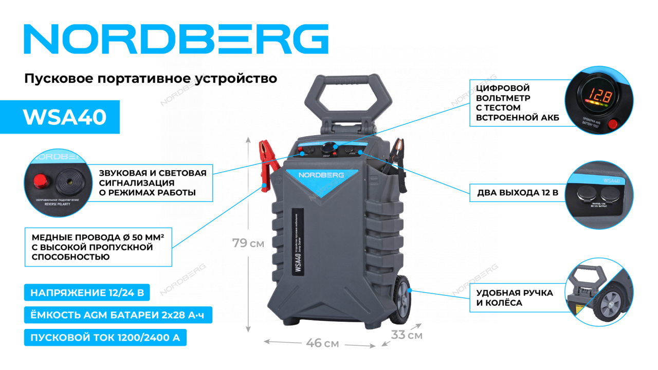 Устройство пуско-зарядное, автономное NORDBERG WSA40