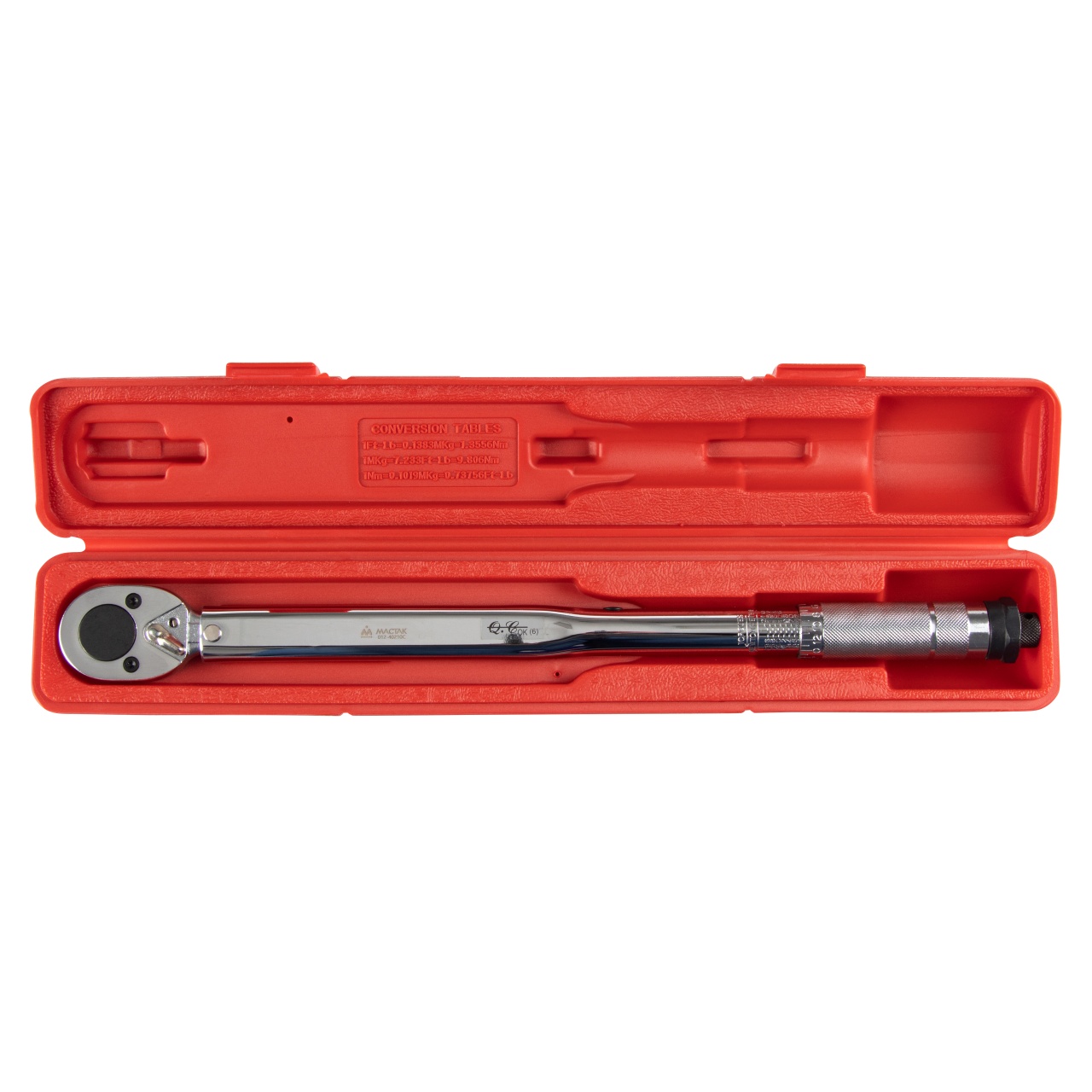 Ключ динамометрический 1/2", 28-210 Нм, в пластиковом кейсе МАСТАК 012-40210C