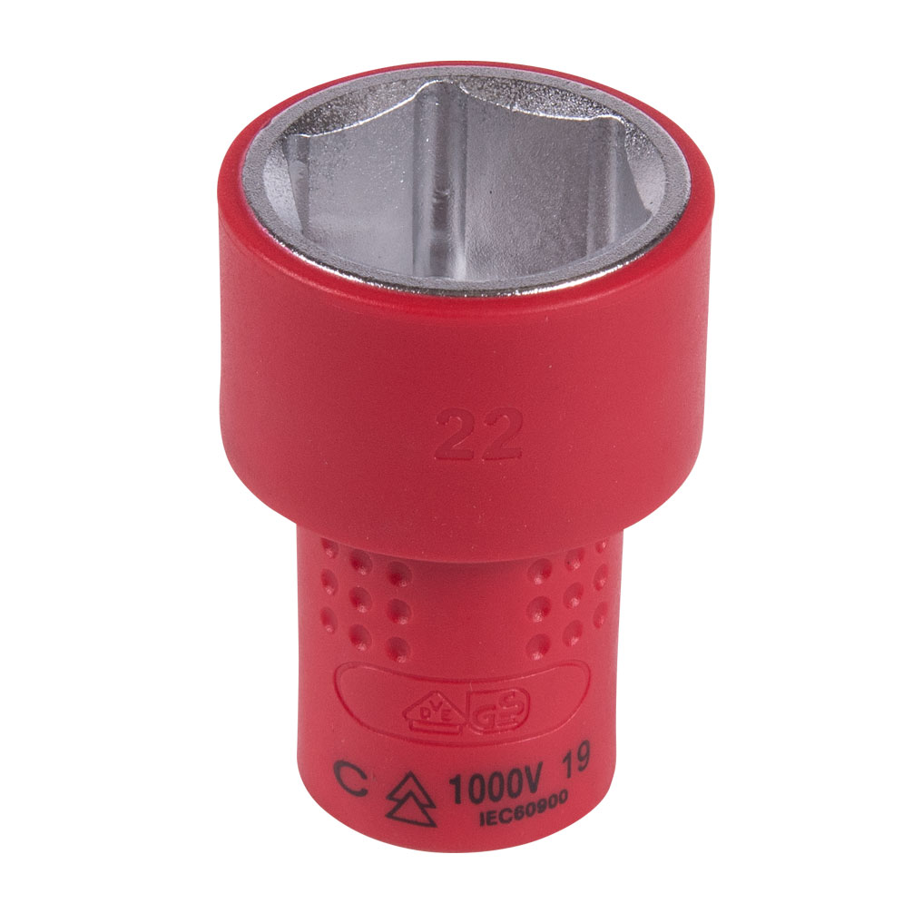 Головка торцевая диэлектрическая шестигранная 3/8", 22 мм KING TONY 3335VE22M