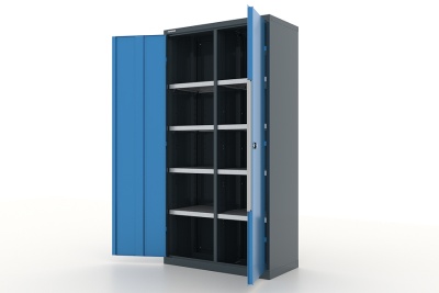 Шкаф металлический для инструмента двухсекционный, "Premium", темно-серый - синий FERRUM 13.2081-7016/5015