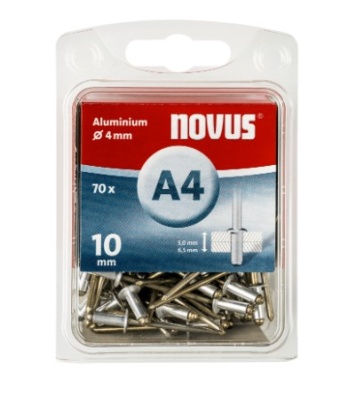 Набор заклепок алюминиевых, 4,0 х 10 мм, 70 шт NOVUS 045-0033