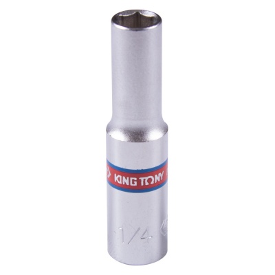 Головка торцевая глубокая шестигранная 1/4", 1/4", дюймовая KING TONY 223508S