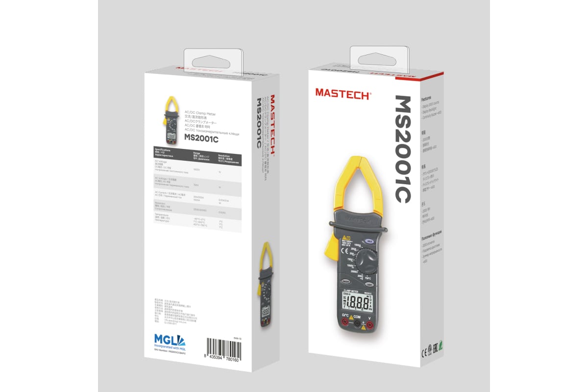 Клещи токоизмерительные AC/DC MASTECH MS 2001C