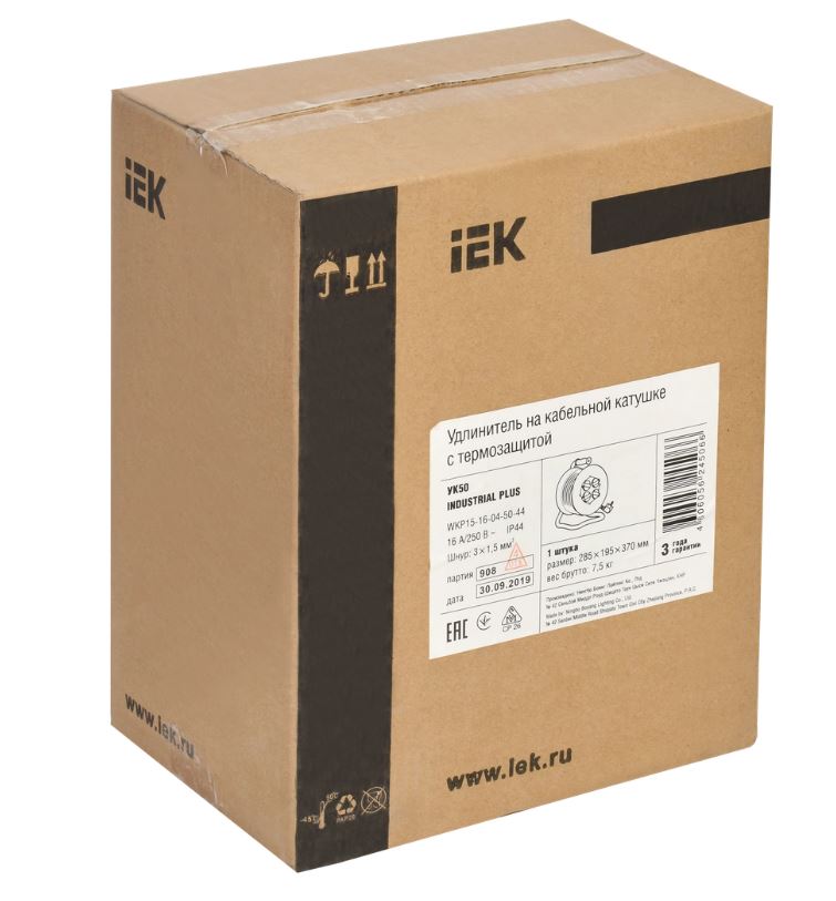 Удлинитель на катушке"Professional" 50 м, 16 А, IP44 IEK WKP16-16-04-50-44