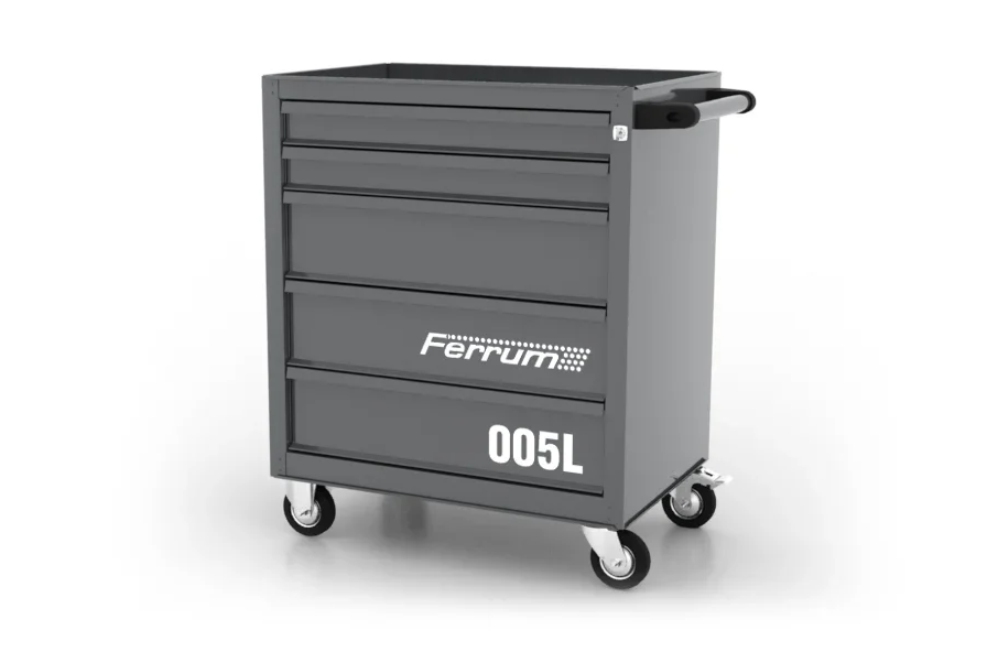 Тележка инструментальная, 5 выдвижных ящиков, "Classic", серая FERRUM 02.005L-9007