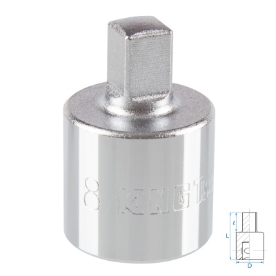 Насадка торцевая 1/2", 8 мм, четырехгранная KING TONY 401408M