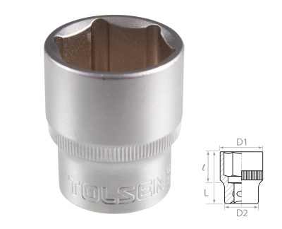Головка торцевая стандартная шестигранная 1/2", 24 мм TOLSEN TT16524
