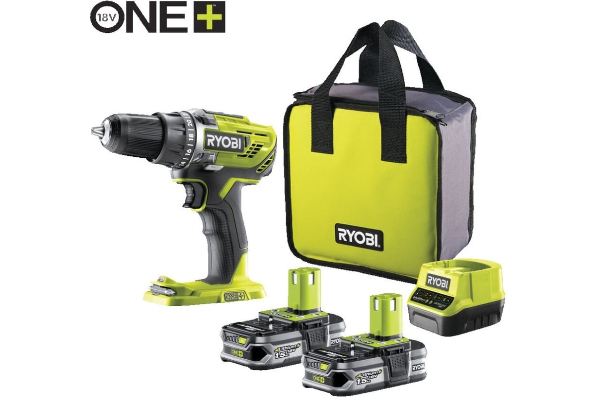 Аккумуляторная дрель-шуруповерт ONE+,18В RYOBI R18DD3-215S