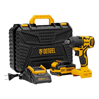 Гайковерт аккумуляторный ударный 1/2", CIWH-BL-20-500, 500Нм, 20 В, кейс DENZEL 26524