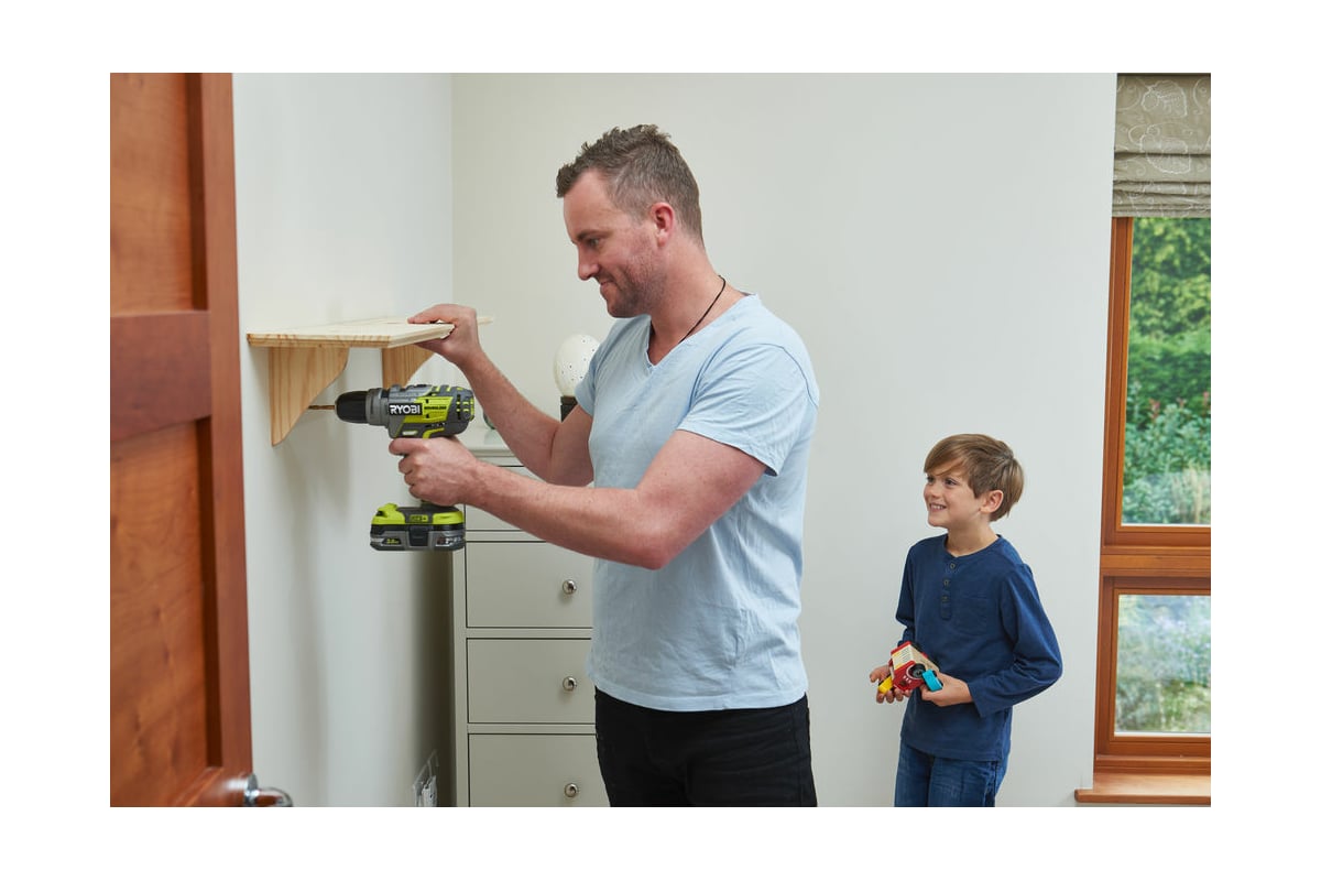 Аккумуляторная дрель-шуруповерт, ударная, ONE+,18В RYOBI R18PDBL-220S
