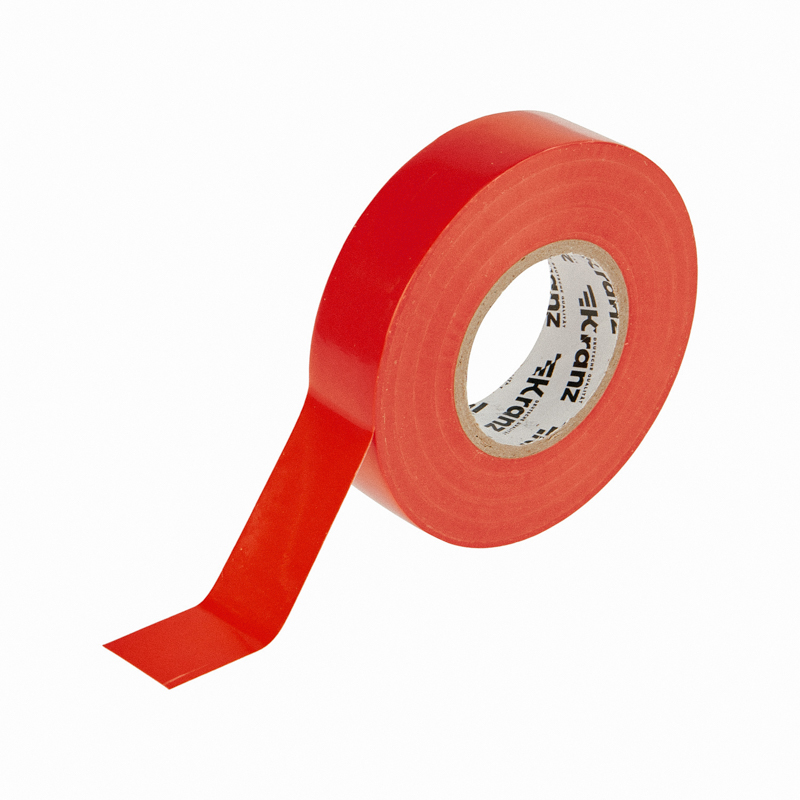 Изолента красная ПВХ, 19 мм х 20 м, профессиональная KRANZ KR-09-2804