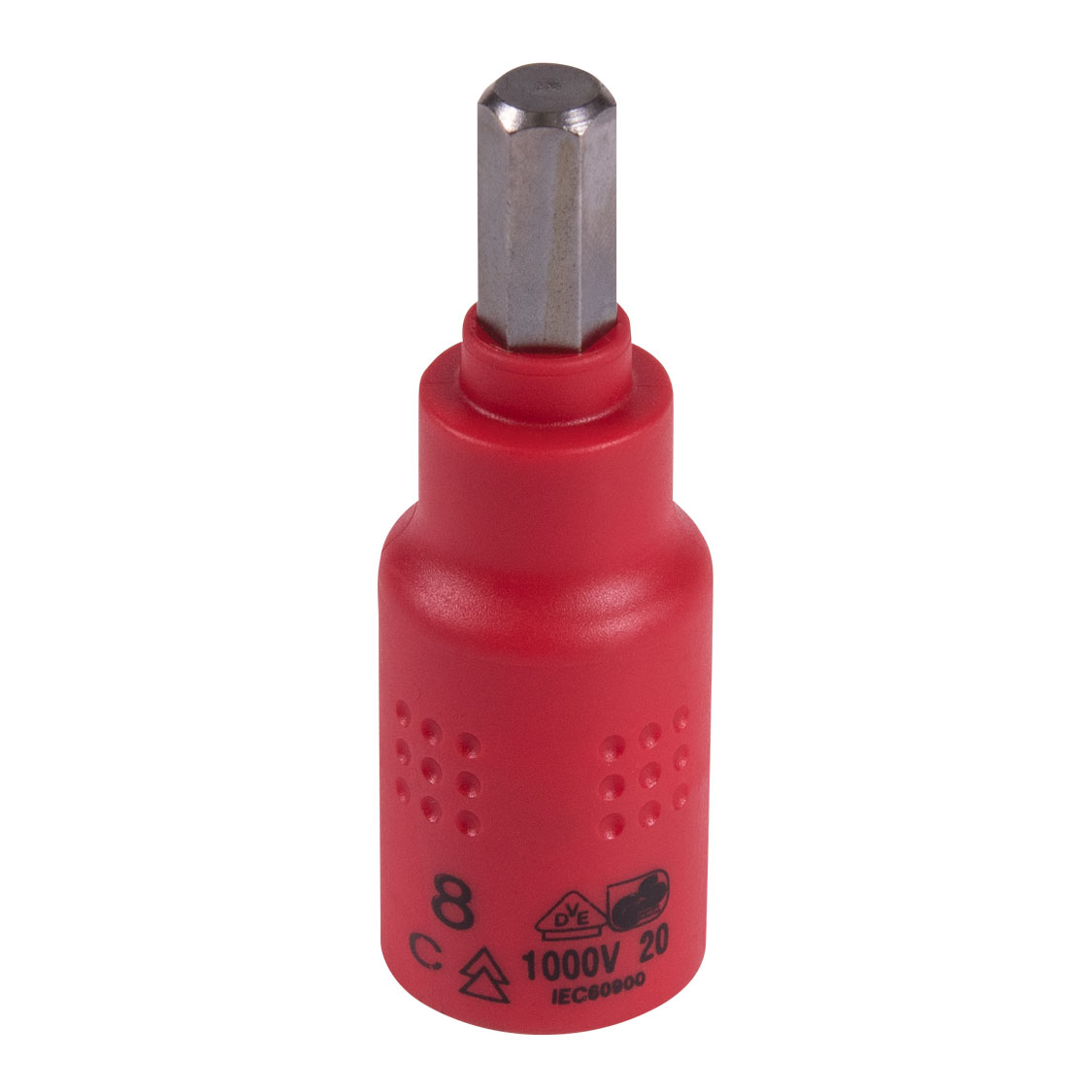 Насадка (бита) торцевая диэлектрическая 3/8", HEX, 8 мм, L = 65 мм KING TONY 3025VE08