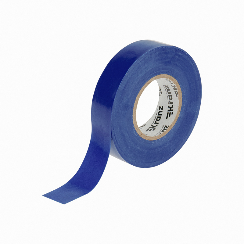 Изолента синяя ПВХ, 19 мм х 20 м, профессиональная KRANZ KR-09-2805