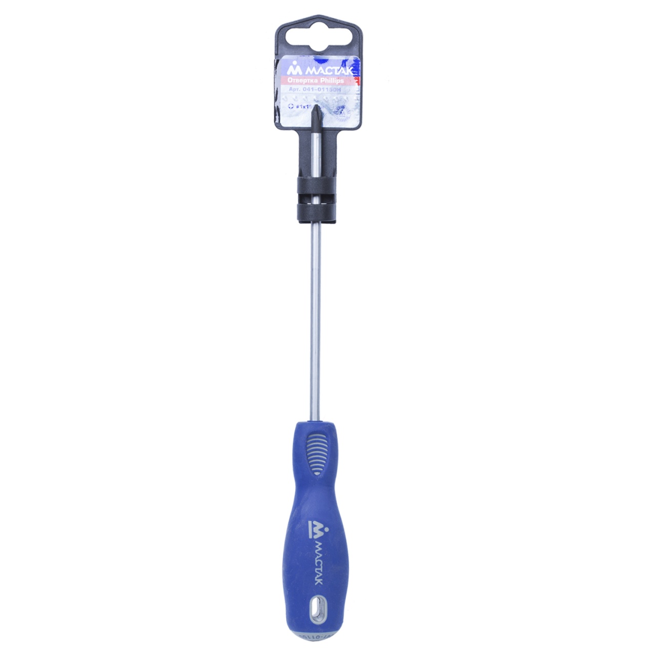 Отвертка крестовая Phillips, PH1, 150 мм, держатель МАСТАК 041-01150H