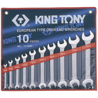 Набор рожковых ключей, 6-28 мм, 10 предметов KING TONY 1110MR