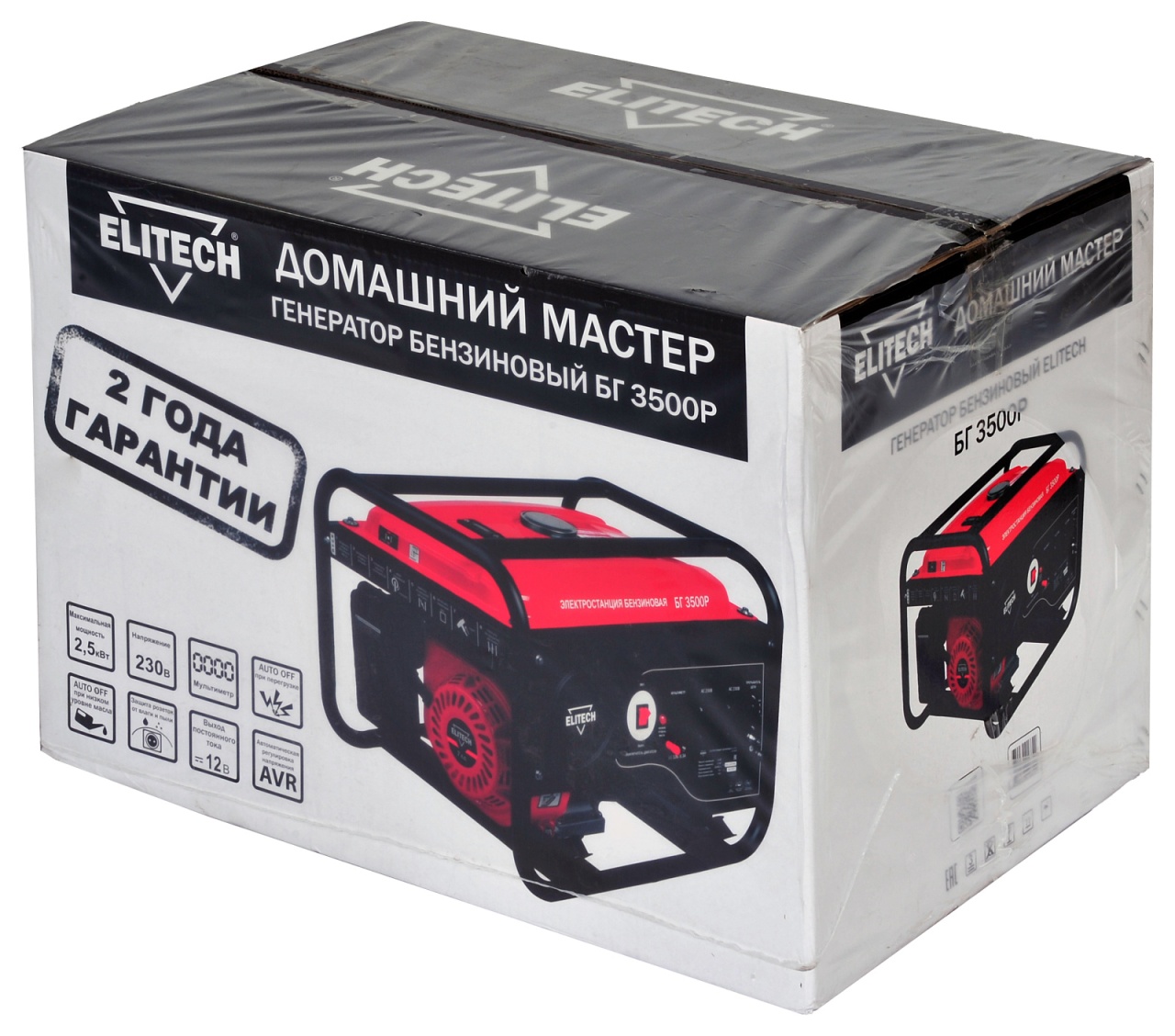 Бензогенератор, 2,5 кВт ELITECH ДМ БГ 3500Р
